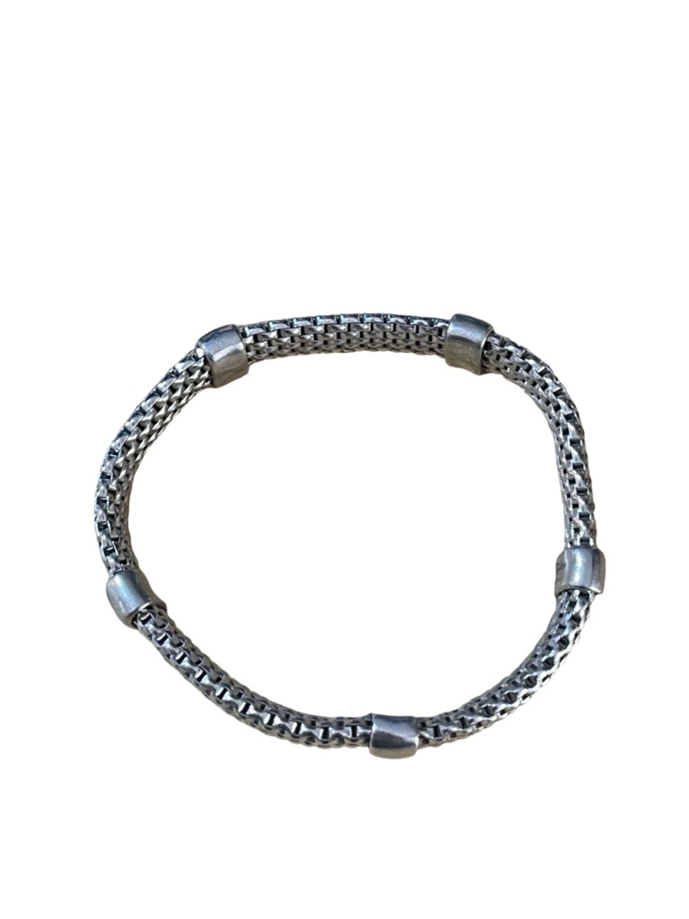 Dyadema Italy Sterling Silver stretch bracelet five station chain mesh 6.25 inch - Picture 3 of 15